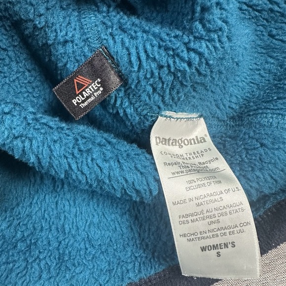 Patagonia Jacket Womens Small S Blue Green Re Tool Snap T Mock Neck Pockets Logo - Picture 5 of 8